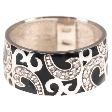 Кольцо серебряное с фианитами "Ночка", артикул 2125