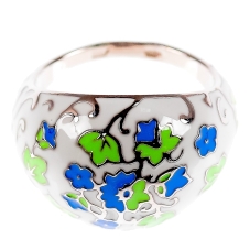 Кольцо серебряное "Утро в саду", артикул 2127