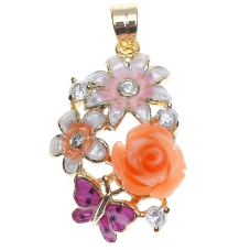 Кулон позолоченный с эмалью "Июль", артикул 1899