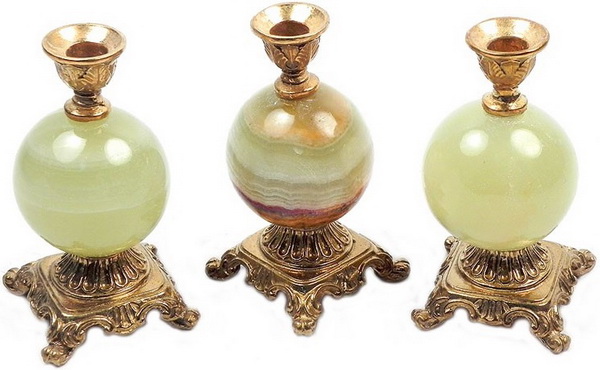 Подсвечники из мраморного оникса