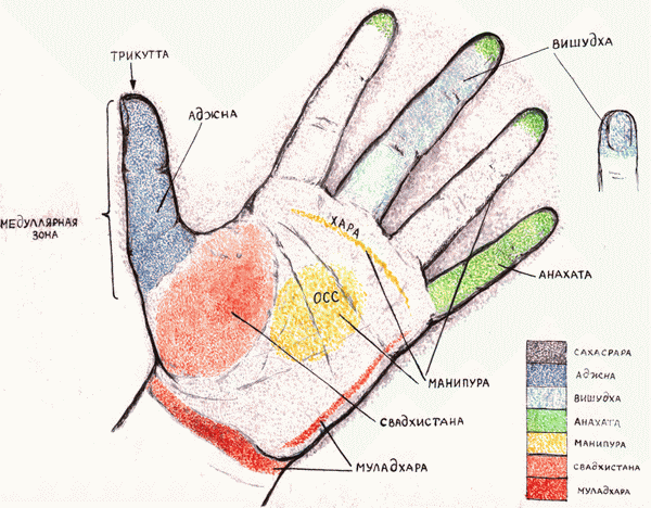 Чакры на руке